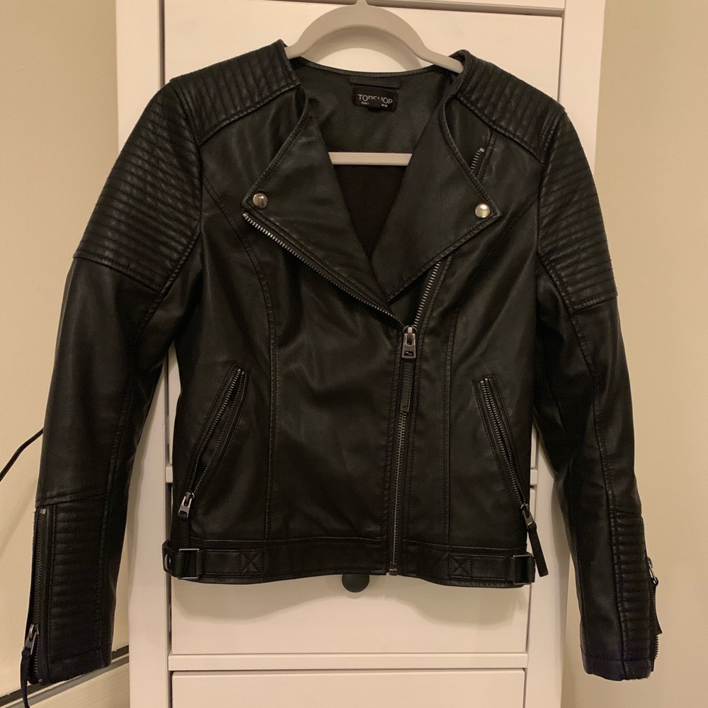 Faux Leather Moto Jacket